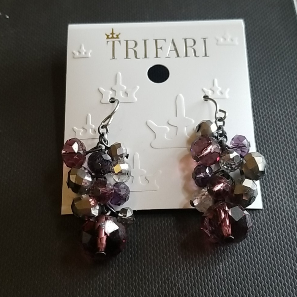 Purple beaded earrings